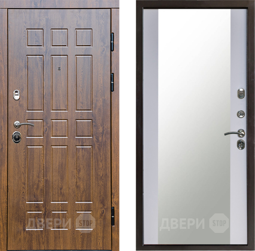 Входная металлическая Дверь Престиж Стандарт Зеркало Белый софт в Химках
