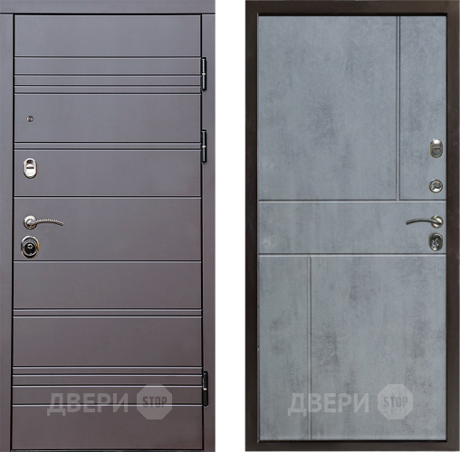Дверь Престиж Линия Браун Горизонт Бетон темный в Химках