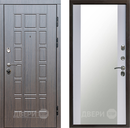 Входная металлическая Дверь Престиж Престиж Зеркало Белый софт в Химках