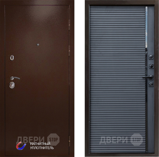 Входная металлическая Дверь Престиж Медь Porte Черный кварц в Химках