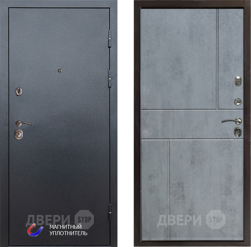 Входная металлическая Дверь Престиж Графит Горизонт Бетон темный в Химках