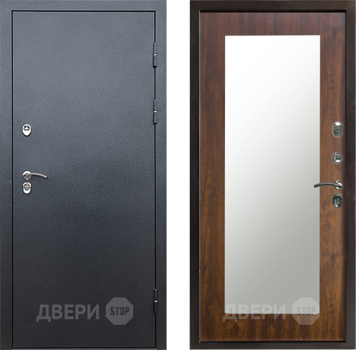Входная металлическая Дверь Престиж TERMO с терморазрывом Снегирь Серебро Зеркало пастораль Дуб в Химках