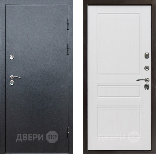 Входная металлическая Дверь Престиж TERMO с терморазрывом Снегирь Серебро Классика Белое дерево в Химках