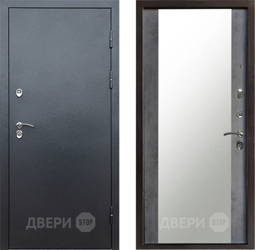 Дверь Престиж TERMO с терморазрывом Снегирь Серебро Зеркало Бетон темный в Химках