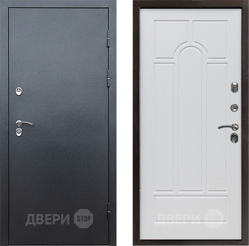 Входная металлическая Дверь Престиж TERMO с терморазрывом Снегирь Серебро Арка Белое дерево в Химках