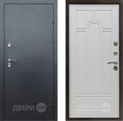 Входная металлическая Дверь Престиж TERMO с терморазрывом Снегирь Серебро Арка Лиственница белая в Химках