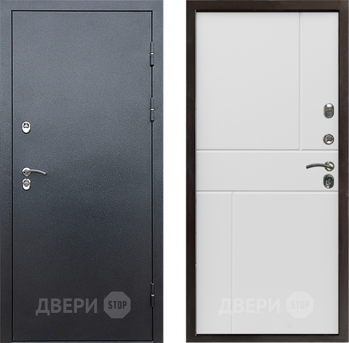 Входная металлическая Дверь Престиж TERMO с терморазрывом Снегирь Серебро Горизонт Бетон белый в Химках