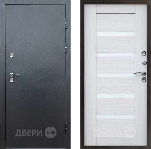 Входная металлическая Дверь Престиж TERMO с терморазрывом Снегирь Серебро Царга Лиственница белая в Химках