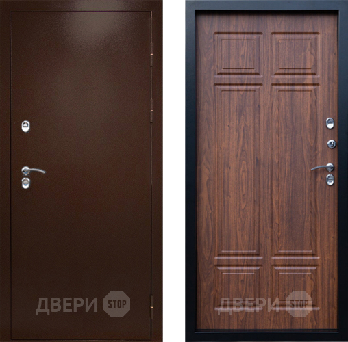 Входная металлическая Дверь Престиж TERMO с терморазрывом Снегирь Медь Премиум Орех темный в Химках