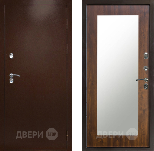 Входная металлическая Дверь Престиж TERMO с терморазрывом Снегирь Медь Зеркало пастораль Дуб в Химках