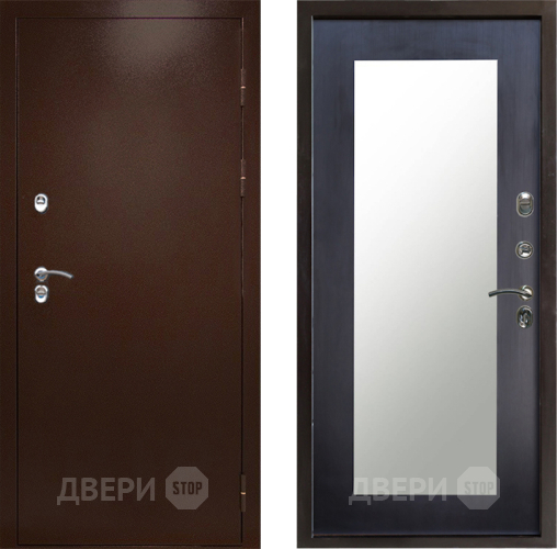 Дверь Престиж TERMO с терморазрывом Снегирь Медь Зеркало пастораль Венге в Химках