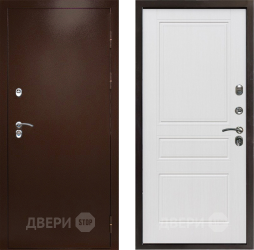 Входная металлическая Дверь Престиж TERMO с терморазрывом Снегирь Медь Классика Белое дерево в Химках