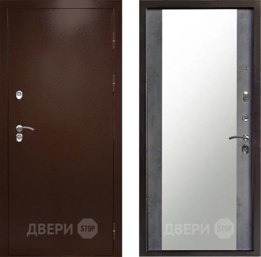 Дверь Престиж TERMO с терморазрывом Снегирь Медь Зеркало Бетон темный в Химках