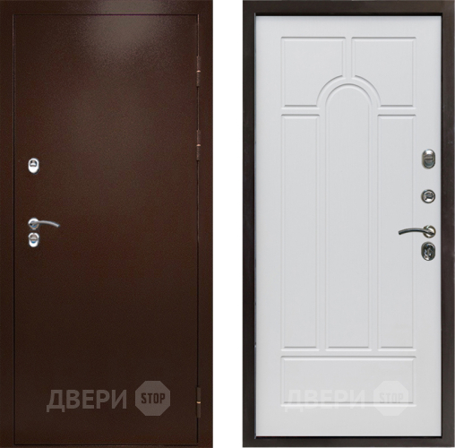 Входная металлическая Дверь Престиж TERMO с терморазрывом Снегирь Медь Арка Белое дерево в Химках