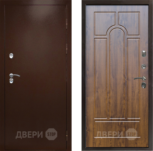 Входная металлическая Дверь Престиж TERMO с терморазрывом Снегирь Медь Арка Дуб в Химках