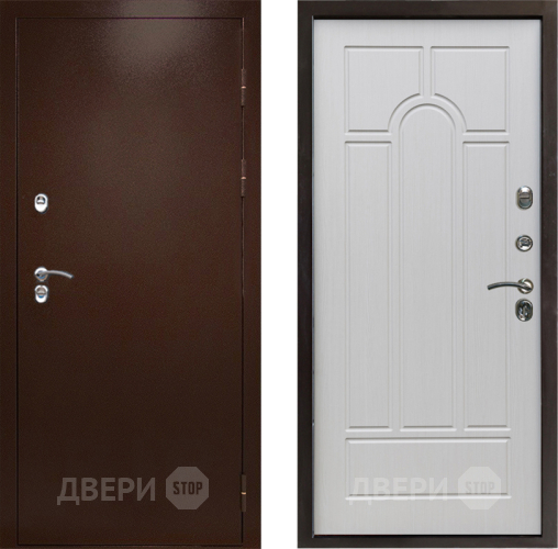 Входная металлическая Дверь Престиж TERMO с терморазрывом Снегирь Медь Арка Лиственница белая в Химках
