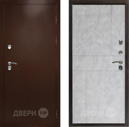Входная металлическая Дверь Престиж TERMO с терморазрывом Снегирь Медь Горизонт Бетон светлый в Химках