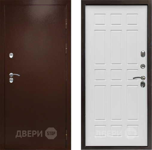 Входная металлическая Дверь Престиж TERMO с терморазрывом Снегирь Медь Спарта Белое дерево в Химках