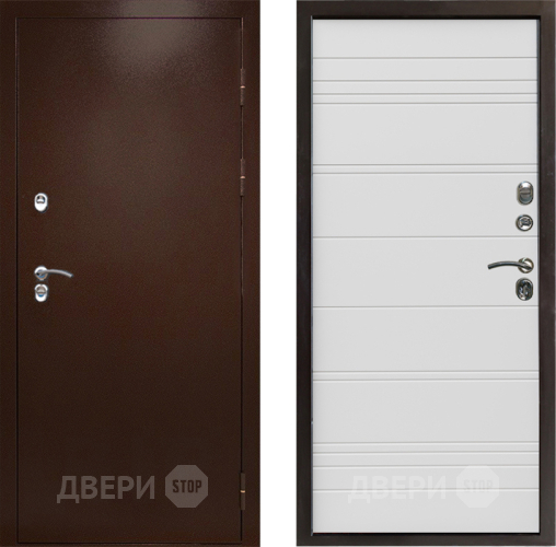 Входная металлическая Дверь Престиж TERMO с терморазрывом Снегирь Медь Line Белый в Химках