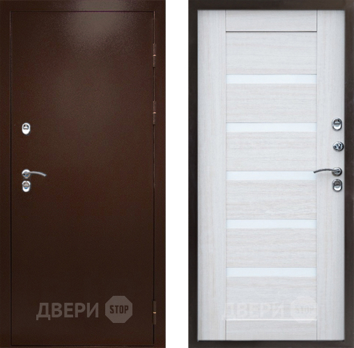 Входная металлическая Дверь Престиж TERMO с терморазрывом Снегирь Медь Царга Лиственница белая в Химках