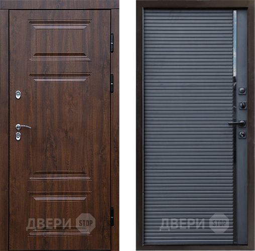 Входная металлическая Дверь Престиж TERMO с терморазрывом Премиум Орех Porte Черный кварц в Химках
