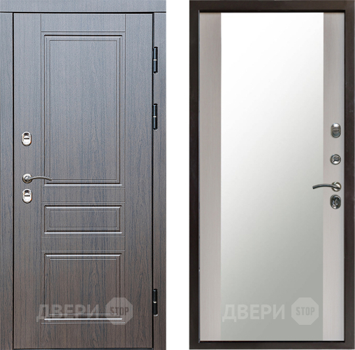 Входная металлическая Дверь Престиж TERMO с терморазрывом Классика Зеркало Лиственница белая в Химках