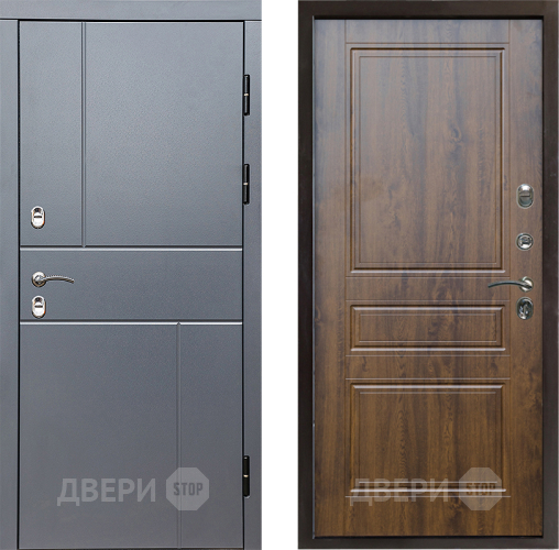 Входная металлическая Дверь Престиж TERMO с терморазрывом Горизонт Грэй Классика Дуб в Химках