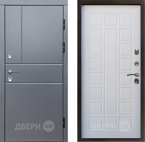 Входная металлическая Дверь Престиж TERMO с терморазрывом Горизонт Грэй Престиж Белое дерево в Химках