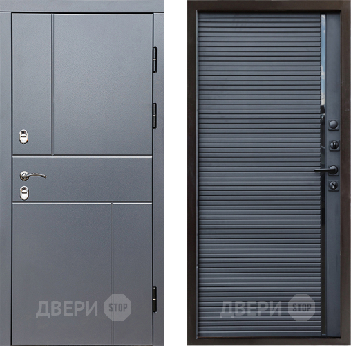 Входная металлическая Дверь Престиж TERMO с терморазрывом Горизонт Грэй Porte Черный кварц в Химках