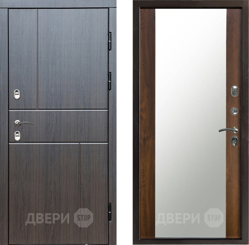 Входная металлическая Дверь Престиж TERMO с терморазрывом Горизонт Венге Зеркало Дуб в Химках