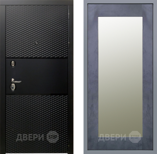 Дверь Заводские двери Тефлон Зеркало Модерн Бетон темный в Химках