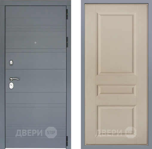 Дверь Заводские двери Лира Софт графит Стокгольм Шампань в Химках