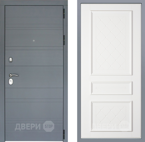 Дверь Заводские двери Лира Софт графит Урбино Белый софт в Химках