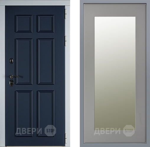 Дверь Заводские двери Стокгольм Зеркало Модерн Грей софт в Химках