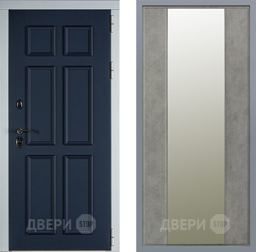 Дверь Заводские двери Стокгольм Зеркало Макси Бетон темный в Химках