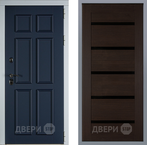 Дверь Заводские двери Стокгольм СБ-1 орех тисненый в Химках