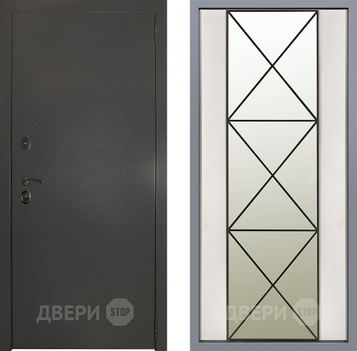 Дверь Заводские двери Эталон 3к антик серебро Зеркало Перфекто Структурное дерево в Химках
