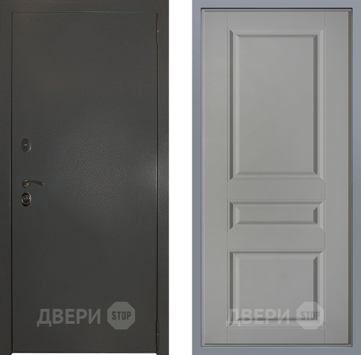 Дверь Заводские двери Эталон 3к антик серебро Стокгольм Грей софт в Химках