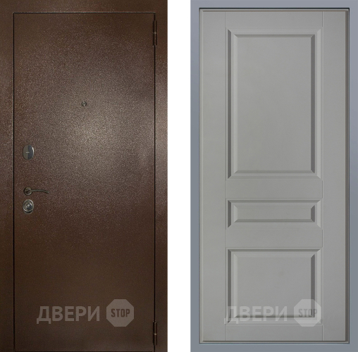 Дверь Заводские двери Эталон 3к антик медь Стокгольм Грей софт в Химках