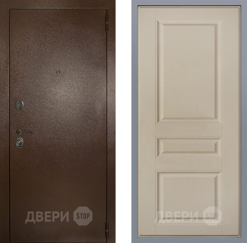 Дверь Заводские двери Эталон 3к антик медь Стокгольм Шампань в Химках