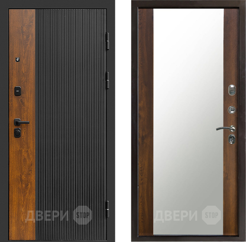 Входная металлическая Дверь Престиж Prestizh Зеркало Дуб в Химках