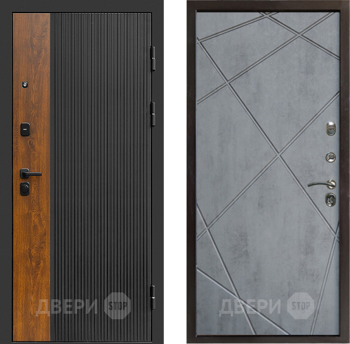 Входная металлическая Дверь Престиж Prestizh Лучи Бетон темный в Химках