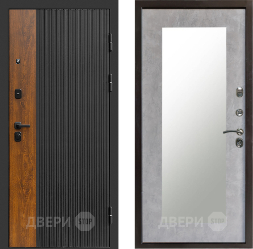 Входная металлическая Дверь Престиж Prestizh Зеркло Пастораль Бетон светлый в Химках