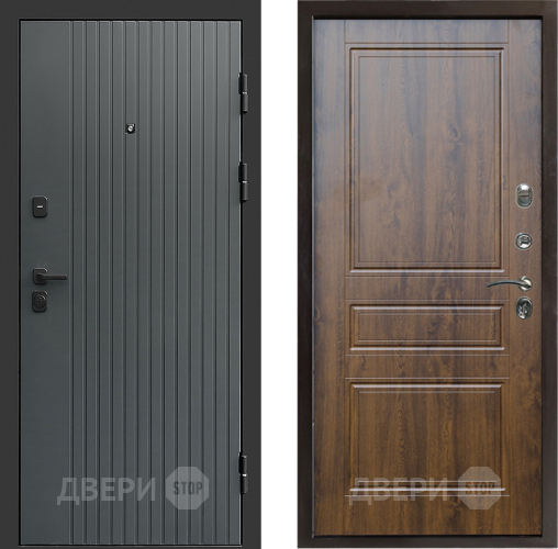 Входная металлическая Дверь Престиж Tvist Grey Классика Дуб в Химках