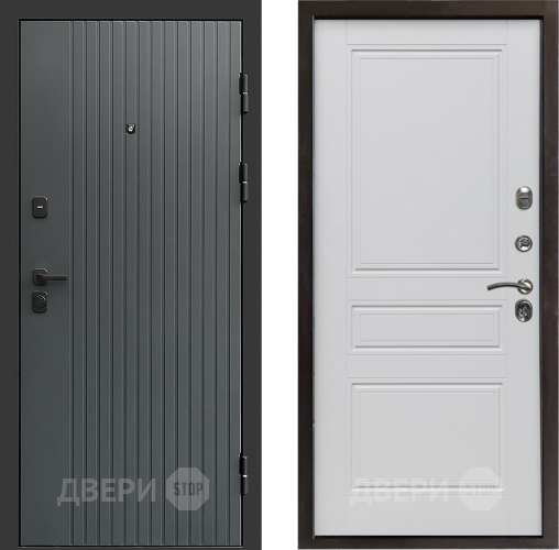Входная металлическая Дверь Престиж Tvist Grey Классика Белый матовый в Химках
