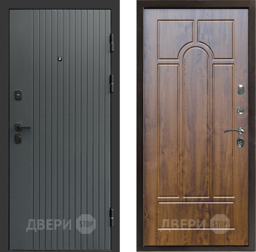 Входная металлическая Дверь Престиж Tvist Grey Арка Дуб в Химках