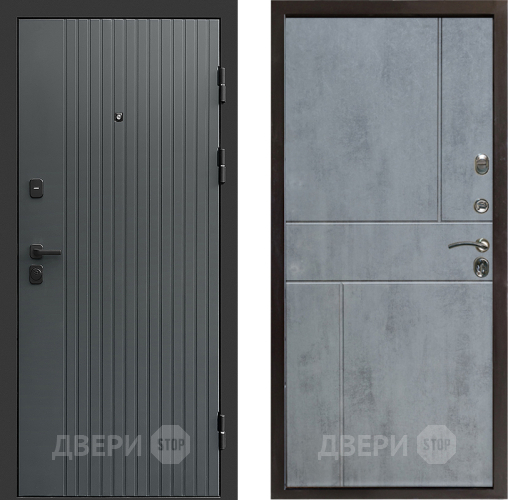 Входная металлическая Дверь Престиж Tvist Grey Горизонт Бетон темный в Химках