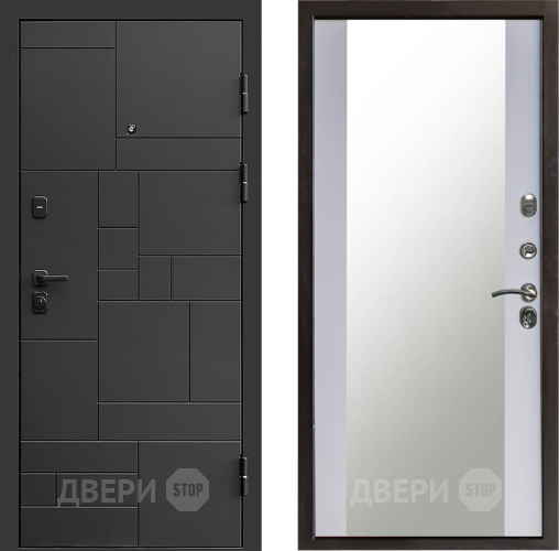 Дверь Престиж Kvadro Зеркало Белый софт в Химках