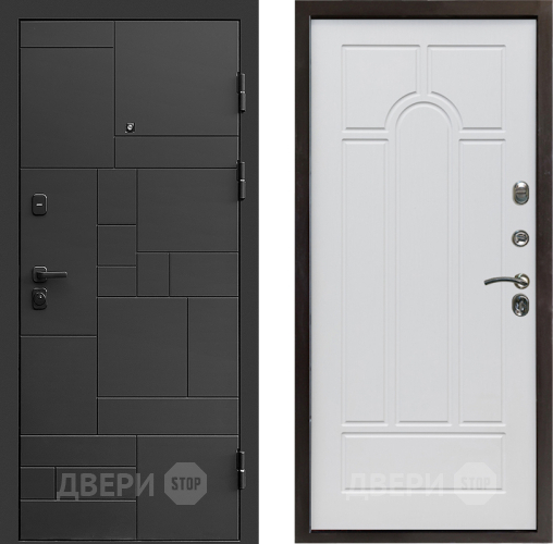 Входная металлическая Дверь Престиж Kvadro Арка Белое дерево в Химках