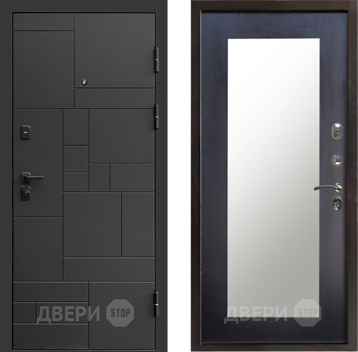 Входная металлическая Дверь Престиж Kvadro Зеркло Пастораль Венге в Химках